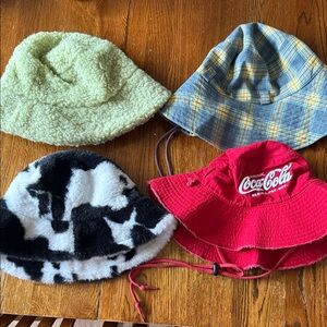 Bucket hat bundle, set of 4, all like new condition